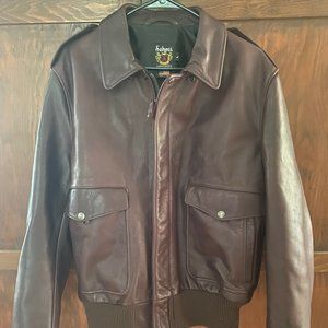 Waxed Natural Pebbled Cowhide A-2 Leather Flight Jacket